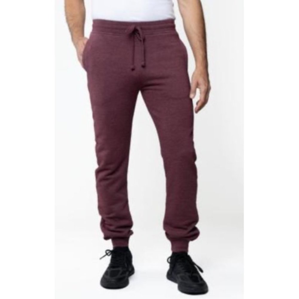 Lazer Men's Burnout Drawstring Fleece Jogger Pants Maroon Size XXL New